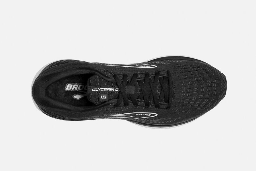 Brooks Running Shoes - Glycerin GTS 19 Road Womens - Black/White - OFM-710632